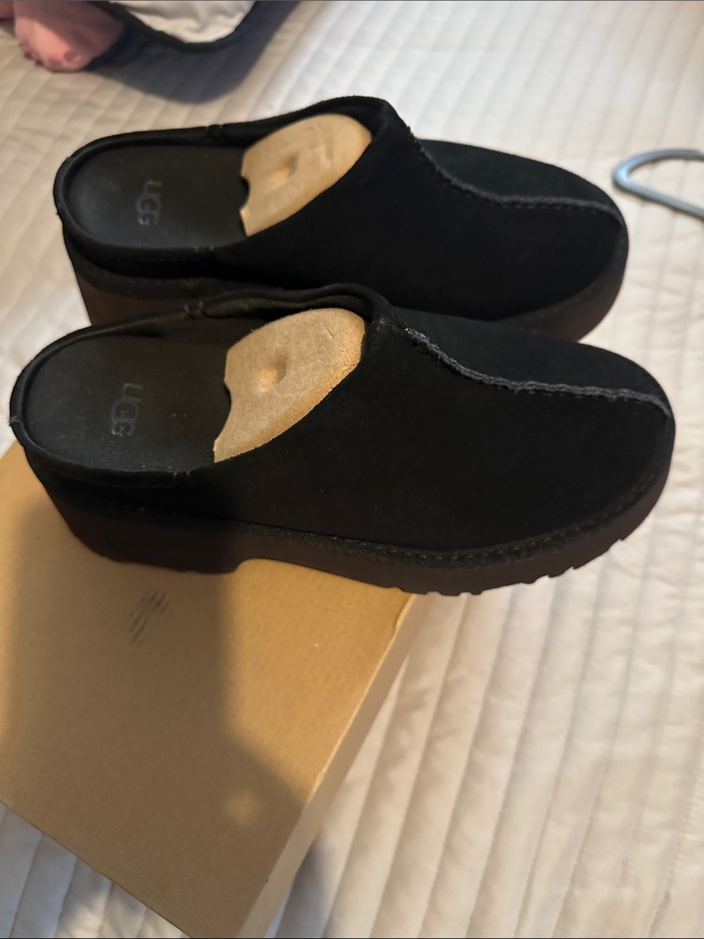 UGG Black Suede Slip-On Loafers